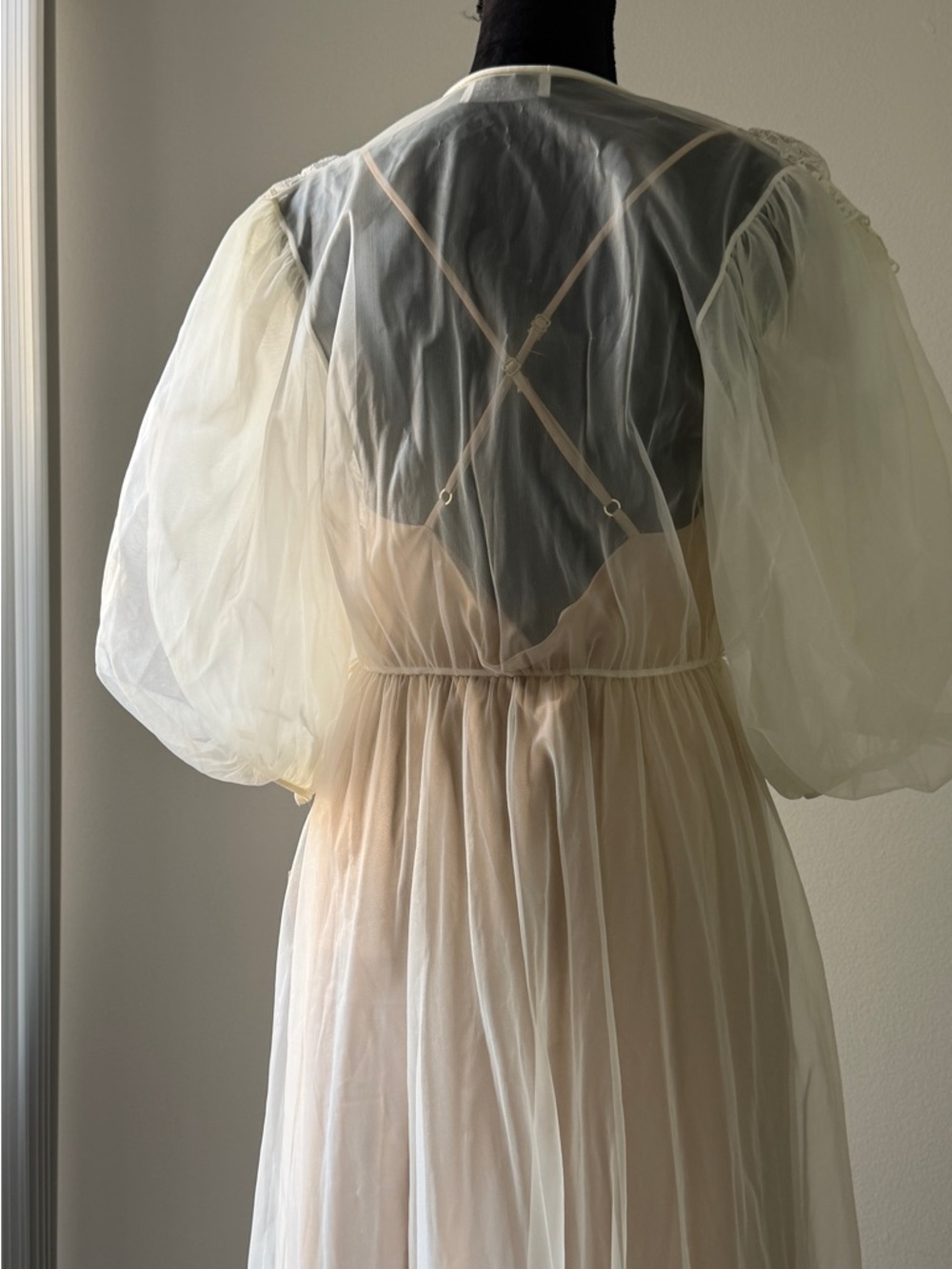 Vintage Sheer Lace Robe in Ivory - Women's Intimates - Picture 10 of 15